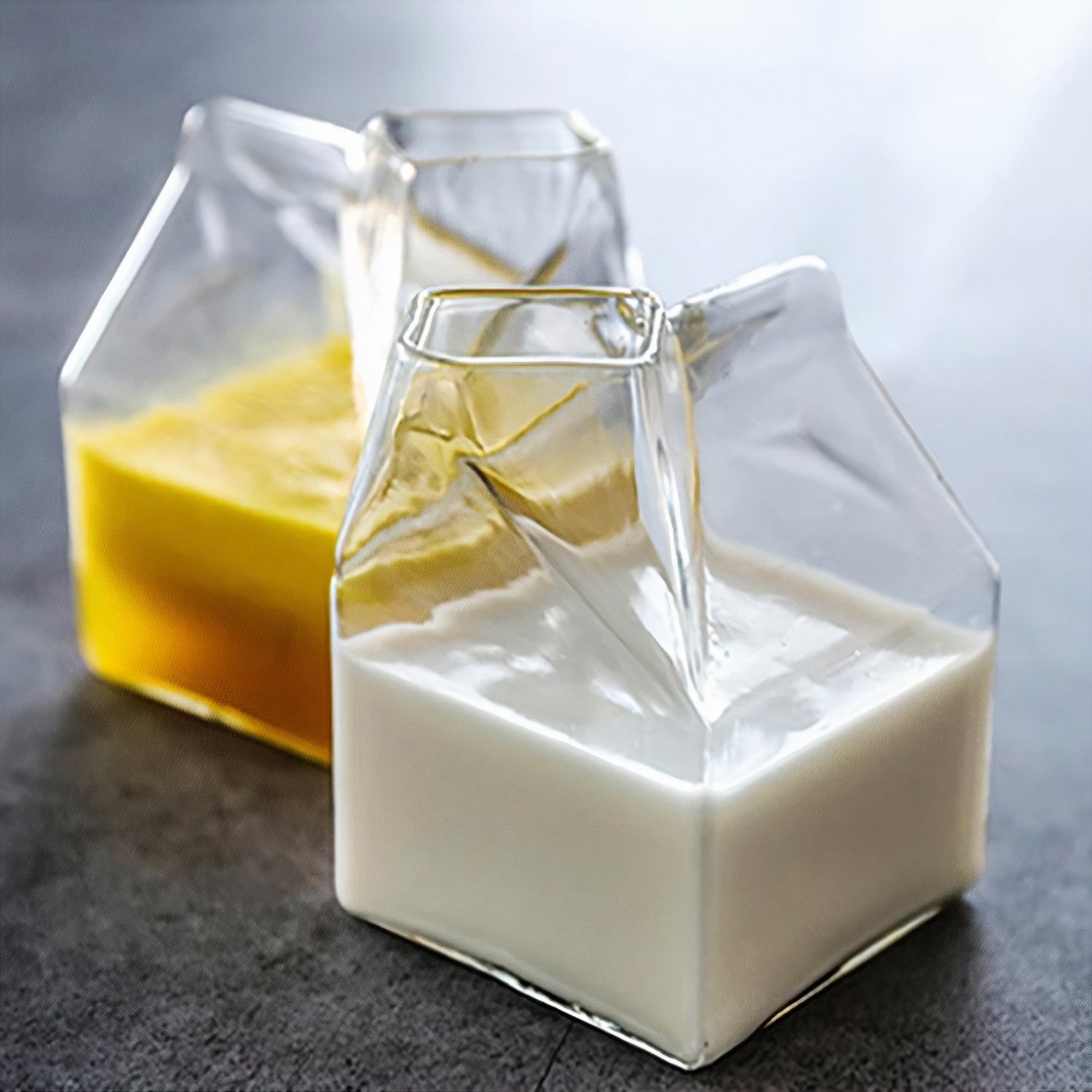 Mini Glass Milk Carton Cup (4cups)